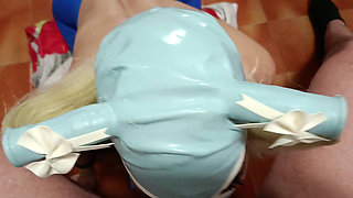 MILF with Blonde Pigtails and Perfect Tits Gives a POV Blowjob with Cumshot in Her Mouth