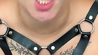 Russian Blonde Slut in Harness Fucks in All Positions to Satisfy Her Client