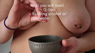 How to Change Nipple Jewelry - Huge Natural Tits, Educational Video