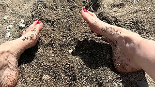 For Those Who Love Legs, I'm Having Fun in the Sand.