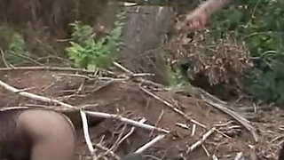 Tied to tree humiliated and sucking dick