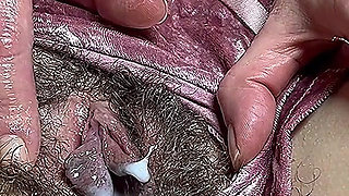Look at My Hairy Under Wet and Dirty Shorts,leaking Cream From Hairy Vagina