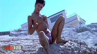 Canele: Lovely Arab Canele Dancing and Stripping on the Beach