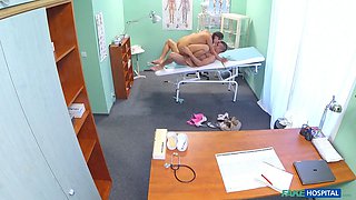 Wild nurse gets nude and fucks her dearest patient - faux hospital