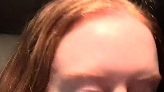 Petite amateur redheaded teen pisses and sucks cock