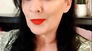 Cute Smoking MILF Red Lipstick