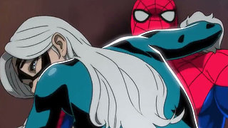 Spider Man Destroyed Black Cat Tight Pussy & Cummed Deep Inside