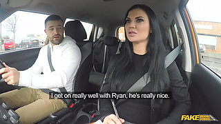 Fake Driving School - Big Tit Hot Brunette Jasmine Jae Flashes Max in a Car & Pulls Him for Doggystyle Sex