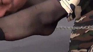 Military Leggins Teen Brat Facesitting and Nylon Feet Smelling