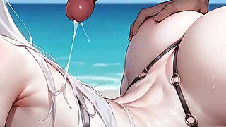 A Fantastic, Insane XXX Scene: Beachside Passionate Threesome, Milk Slurp, Bondage, and Sultry Pleasure!