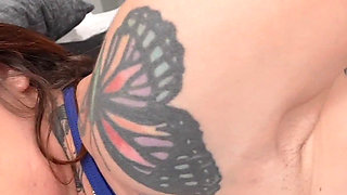 Tatted up Slut Takes It in the Ass
