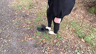 Bouncy Tits Action Spanks Big Tits Red Hiking Barefoot