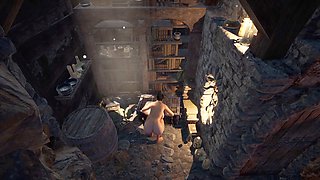 Gaming, big boobs, naked