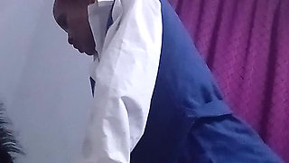 Black Girl Sucks and Rides White Cocl in Uniform