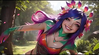 Horny Neeko in the Forest Bikini and Facial Cum
