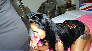 Big ass Thai MILF homemade BJ and fuck