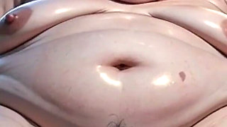 Huge Obese Belly & Hairy Pussy Pleasure - Close up Wet Bush Masturbation