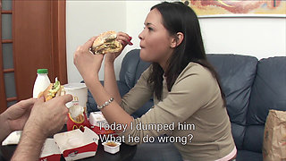 Babe loves to smoke before gets fucked anally fucked on the bed