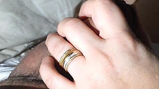 Step mom can't stay away after saw step son big erection and started handjob like a whore