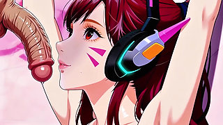 60 Frames, 1080p, D.va the Second Episode, the Innocent and Adorable Dva, Along with a Perfect Artful Oral Sex Scene. Blowjob,