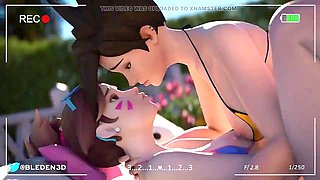 Anime babe Viola-3d riding and getting covered in cum on her tits