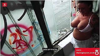 Bodo Bangs The Wet Cunt Of Raunchy Adrienne And Jizzes On Her Fat Old Tits