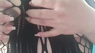 See how I play with me, caressing me for you