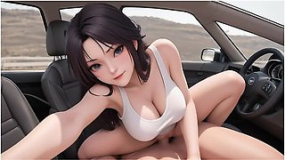 Car Toon - Ai Generated - Night Parking Car Sex Risky Fuck