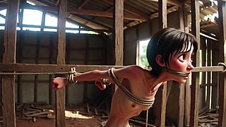 Extremely Skinny Girl in Bondage - Desperate in Brazilian Construction Site