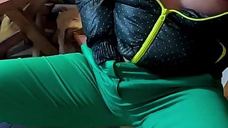 Green Downjacket Tease Smoking, Humiliation & Messy Cum Play