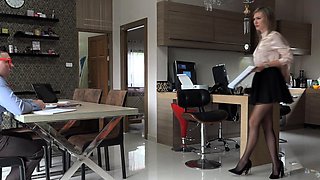 Amateur blonde and brunette lick each other