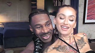 Inked Brunette MILF Interracial Monster Cock Ride