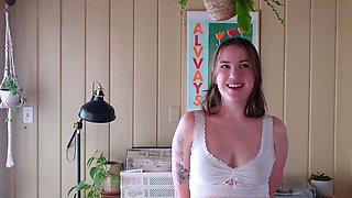 Tattooed black-haired likes a glass fetish while doing