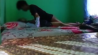 Indonesian hijab teen girlfriend gets creampie from boyfriend after school homemade
