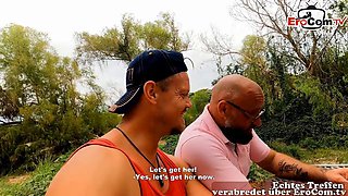 Vacationers Double-Penetrate Young Latina in Threesome
