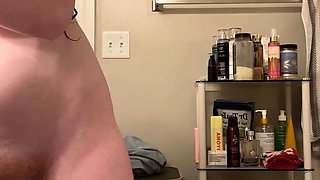 Hairy solo closeup Masturbating at the instruct station