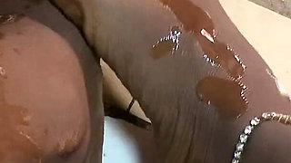 Hot Ebony Babe Oiled Feet Massage Section