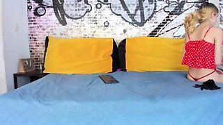 Cute blonde teen shows off her sexy lingerie Julia Reaves