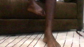 African Ebony Feet Fetish Petite Oiled Teen 18 Sitting