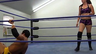 Great wrestling match for girl