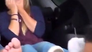 Foot Fetish Fun in the Car with My Amateur Slave
