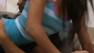 Latina teen gets hard doggy style fuck in bed