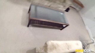 Peeping policeman pounds a blonde uk bimbo - faux cop