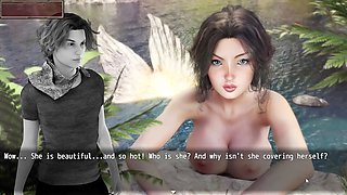 Farmer's dream - naked big-chested mermaid in a romantic setting