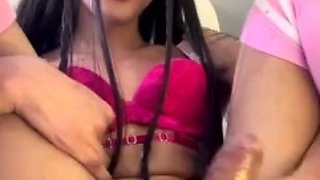 Kimla Reina Masturbates With Rubber Toy In Pink Lingerie