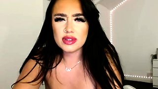 Busty brunette with big boobs rides cock