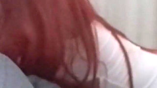 MILF in Sexy Clothes Take a Cock in Her Mouth and Cum on Her Tongue