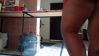 Karmica MILF BBW Chubby Mexican in the Kitchen