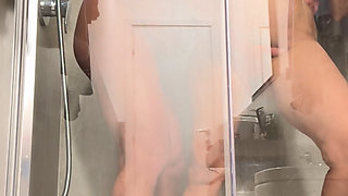 Nude hot shower with my wife