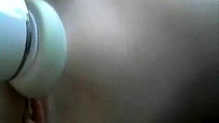 Black slut close up toy double